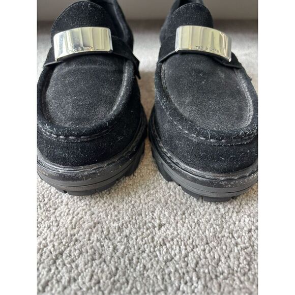 NWOB Rag & Bone Shiloh 2.0 Loafers Lug Sole Black Suede Womens $425 Sz 9/39.5 - Picture 8 of 11
